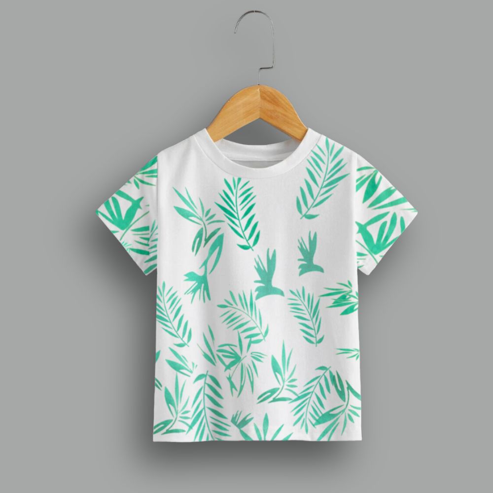 Tropical Palm Leaves Printed Kids' T-Shirt