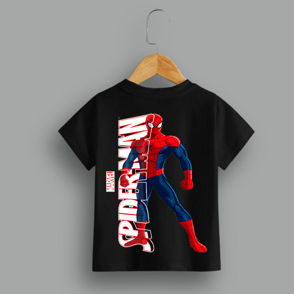 Spidey Power Kids T-Shirt - Front & Back Printed Marvel Hero Style