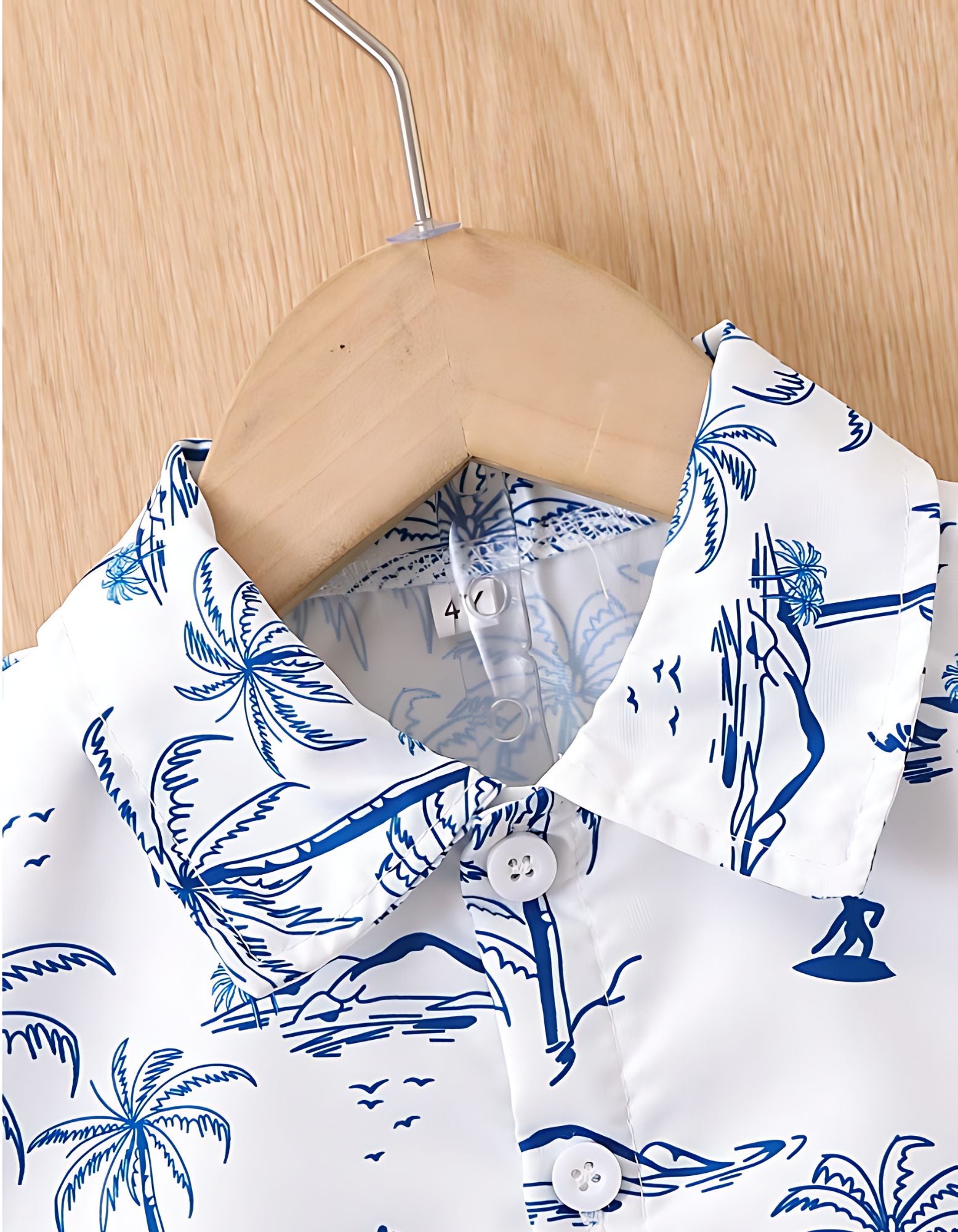 Boys' Coconut Tree Print Shirt & Shorts Set - Casual & Fun for Any Occasion