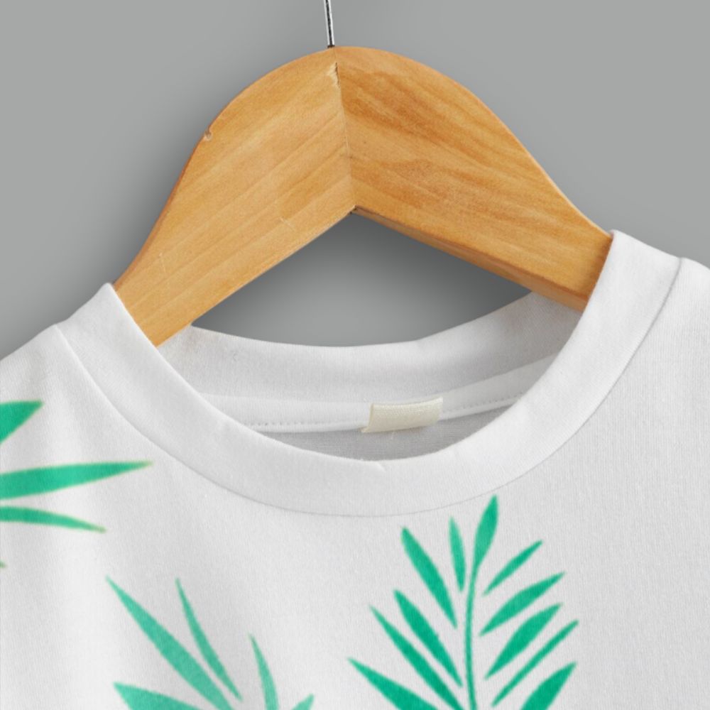 Tropical Palm Leaves Printed Kids' T-Shirt