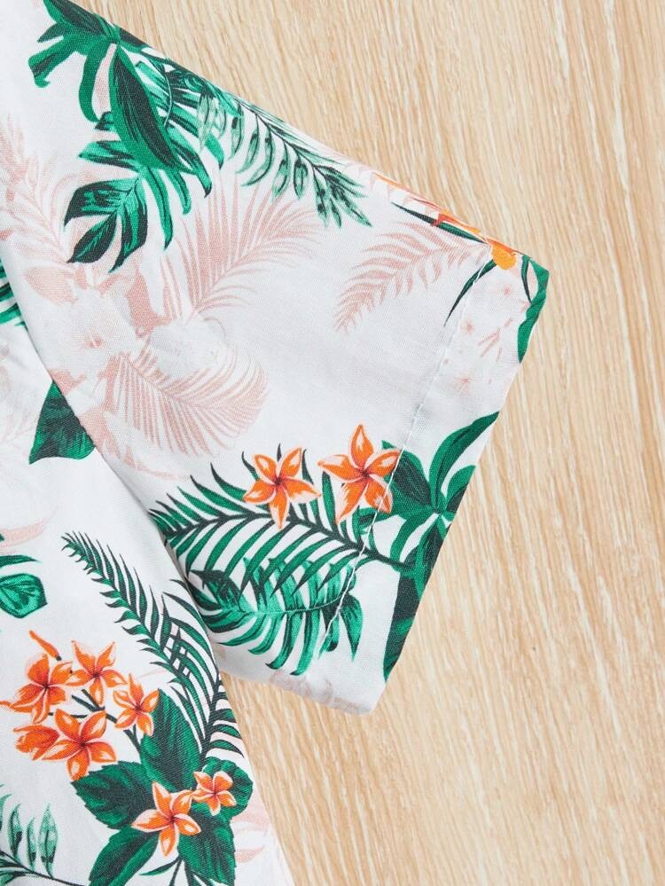 Baby Boys' Tropical Print Shirt & Shorts Set